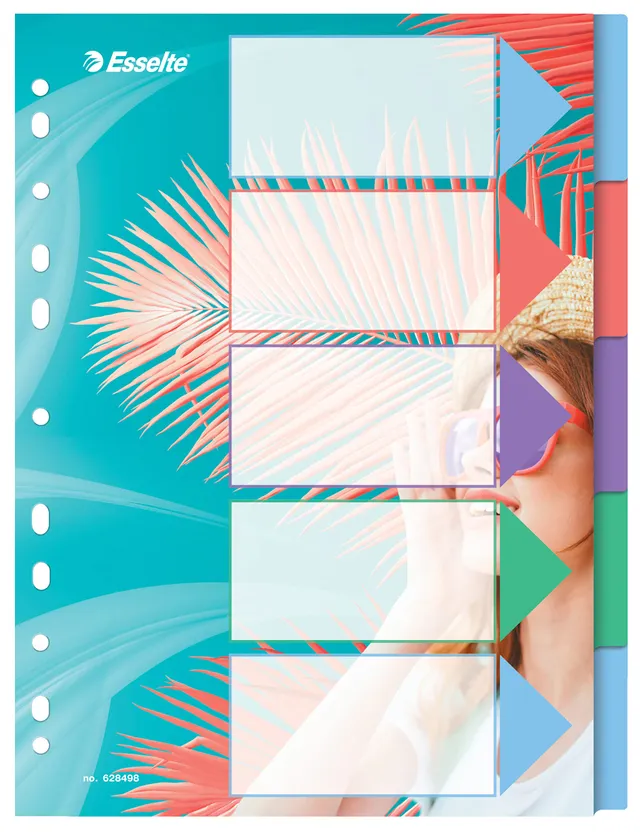 esselte-colour-breeze-a4-registerkarten-5-trennbl-tter-mehrfarbig-628498 image 1