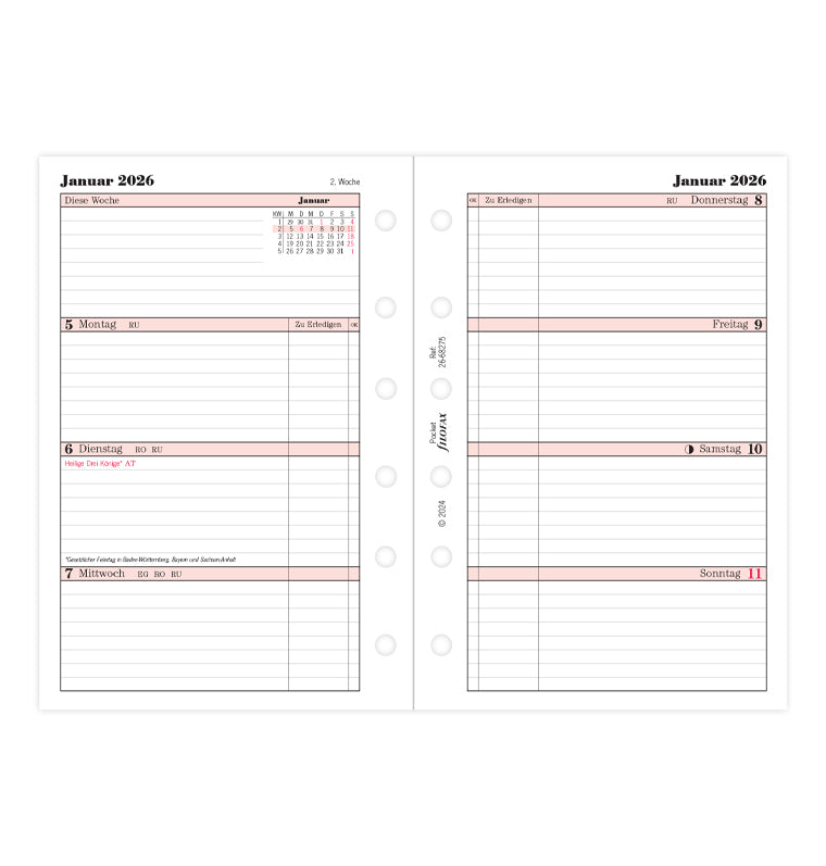 filofax-professional-kalendereinlage-2026-pocket-1-woche-2-seiten-deutsch image 4