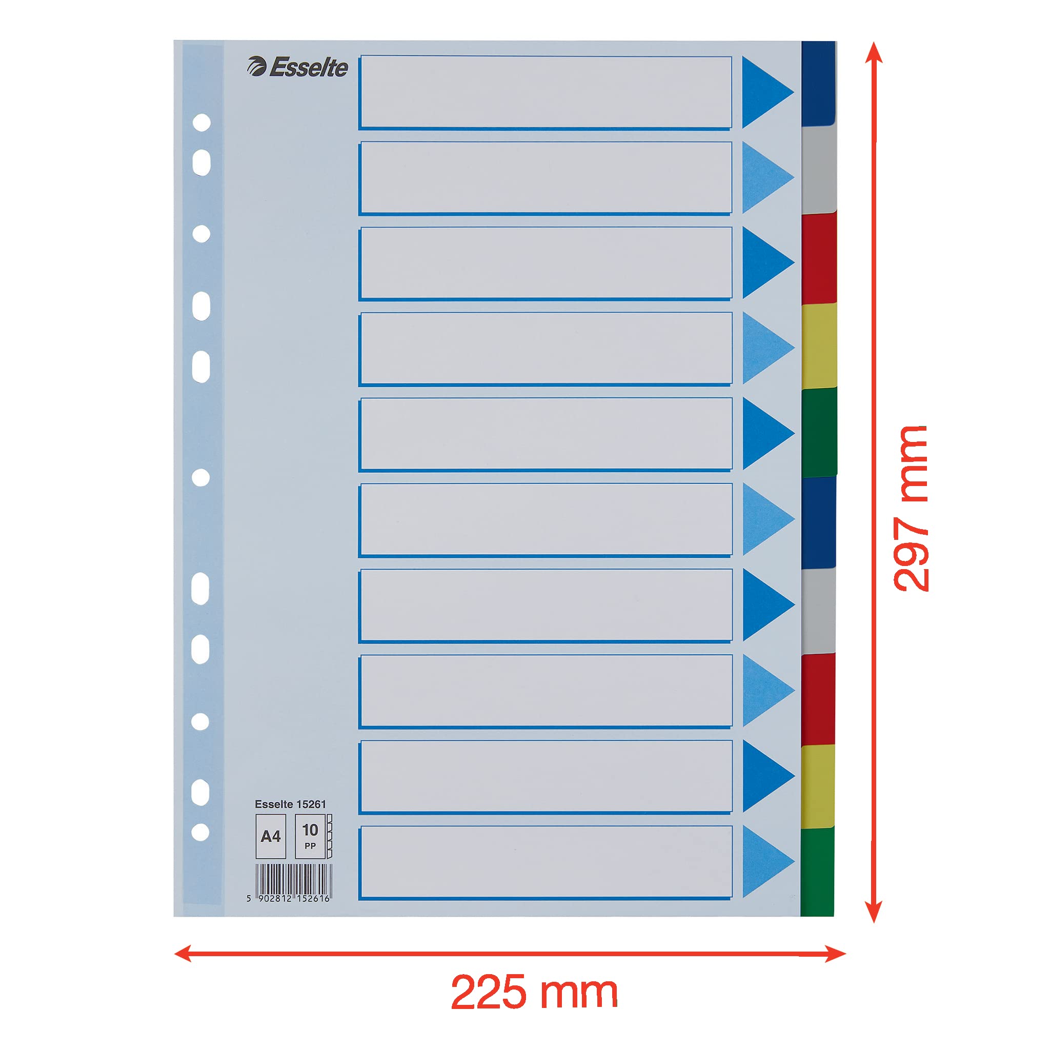 esselte-register-a4-10-teilig-mehrfarbig-trennbl-tter-aus-kunststoff image 5