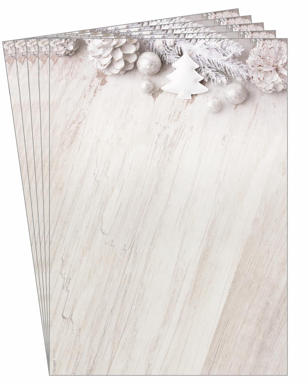 sigel-jolie-weihnachtsbriefpapier-rustic-white-a4-25-blatt image 1