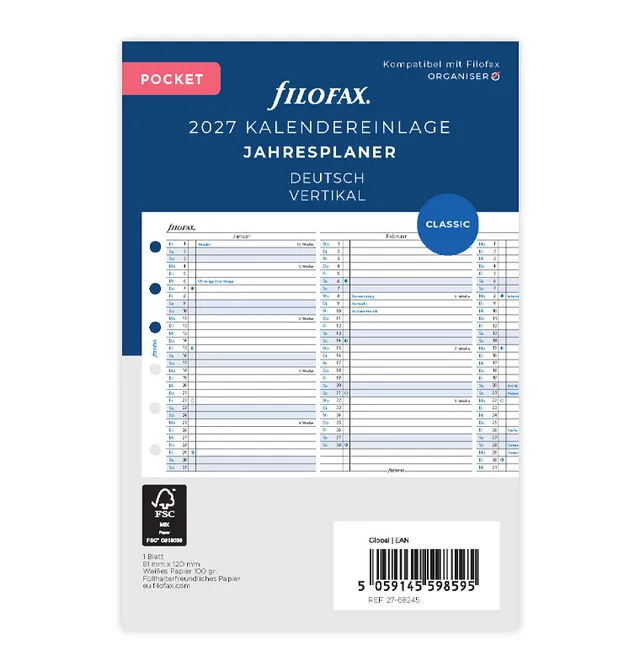 filofax-jahresplaner-deutsch-pocket-2027-leporello-kalendereinlage image 1