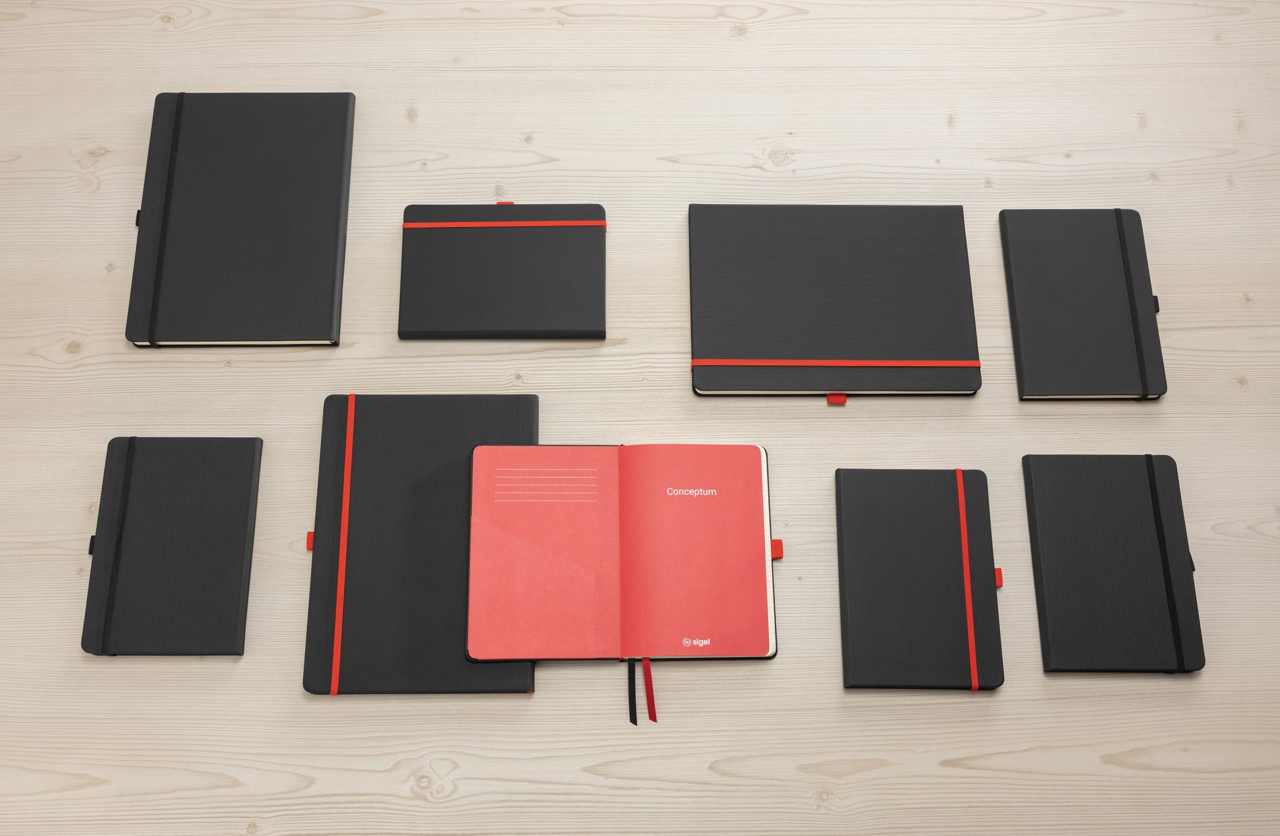 sigel-conceptum-premium-notizbuch-a4-kariert-hardcover-schwarz-rot image 8