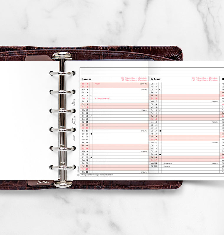 filofax-professional-jahresplaner-deutsch-pocket-2028-leporello-kalendereinlage image 2
