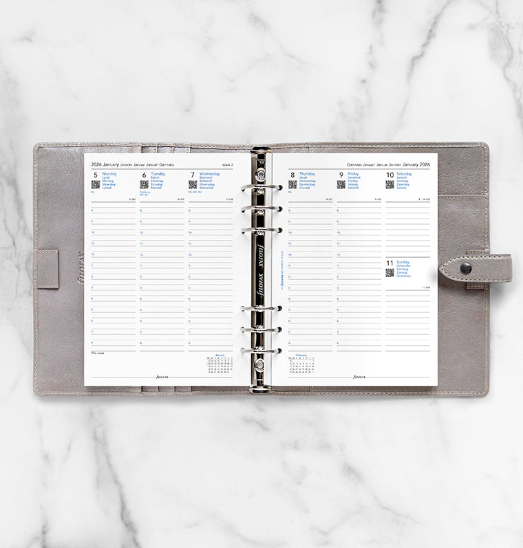filofax-kalendereinlage-a5-2026-1-woche-auf-2-seiten-multilingual image 3
