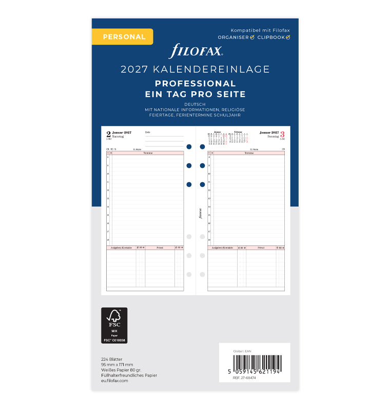 filofax-professional-einlage-personal-2027-1-tag-1-seite-deutsch image 1