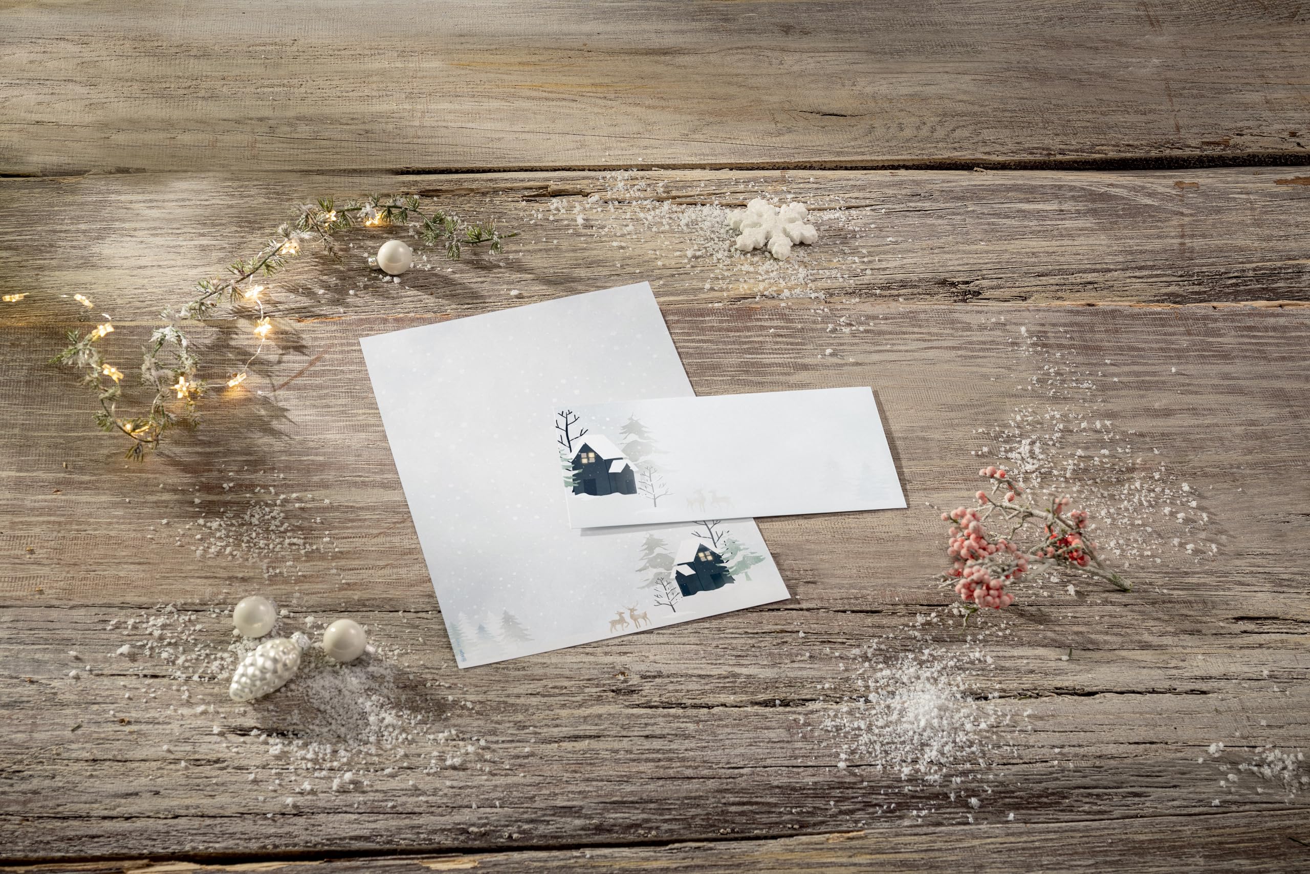 sigel-weihnachtsbriefpapier-cozy-christmas-watercolor-a4-25-blatt-90-g-m image 2