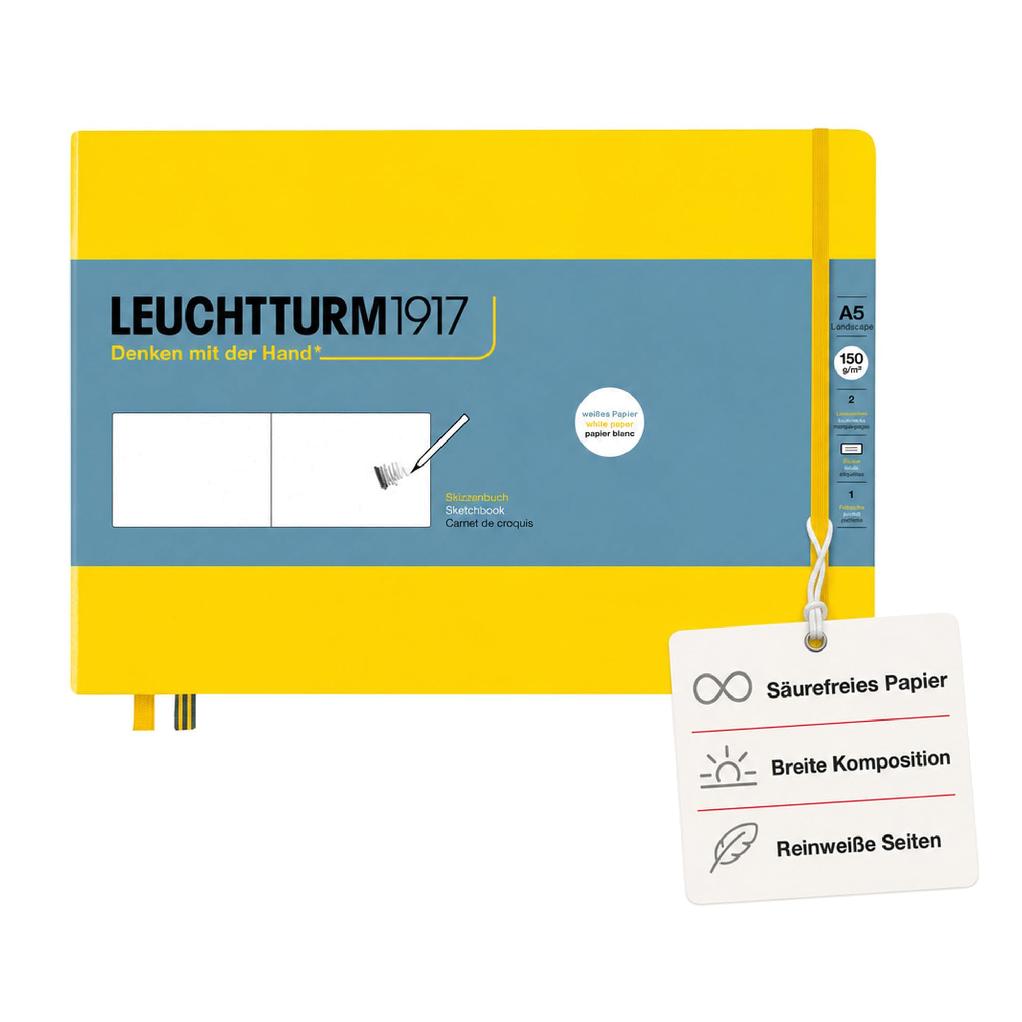 leuchtturm1917-skizzenbuch-landscape-a5-zitrone image 1