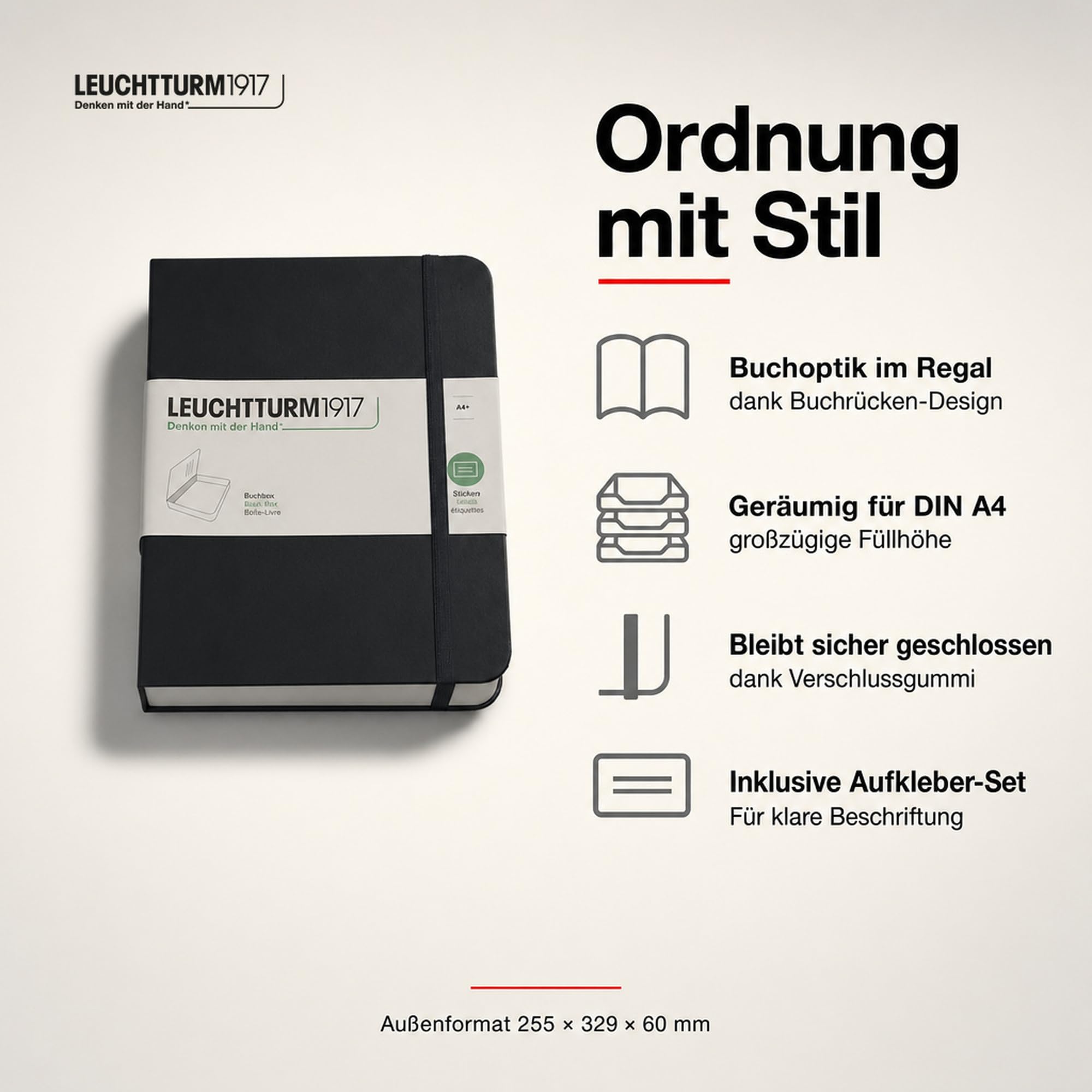 leuchtturm1917-buchbox-a4-schwarz-aufbewahrungsbox-im-notizbuch-look image 2