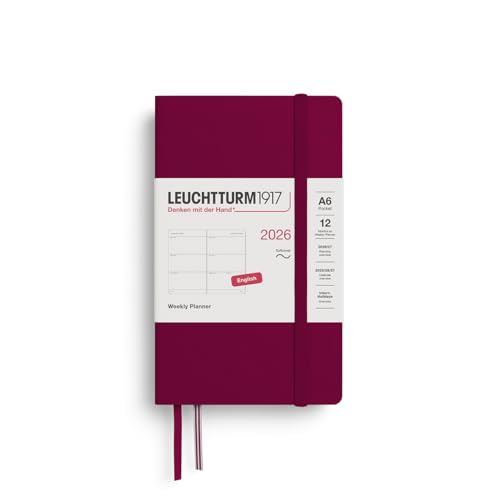 leuchtturm1917-wochenkalender-pocket-a6-2026-softcover-port-red-englisch image 3