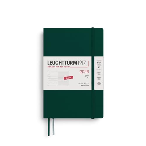leuchtturm1917-wochenkalender-notizbuch-paperback-b6-2026-forest-green-englisch- image 2