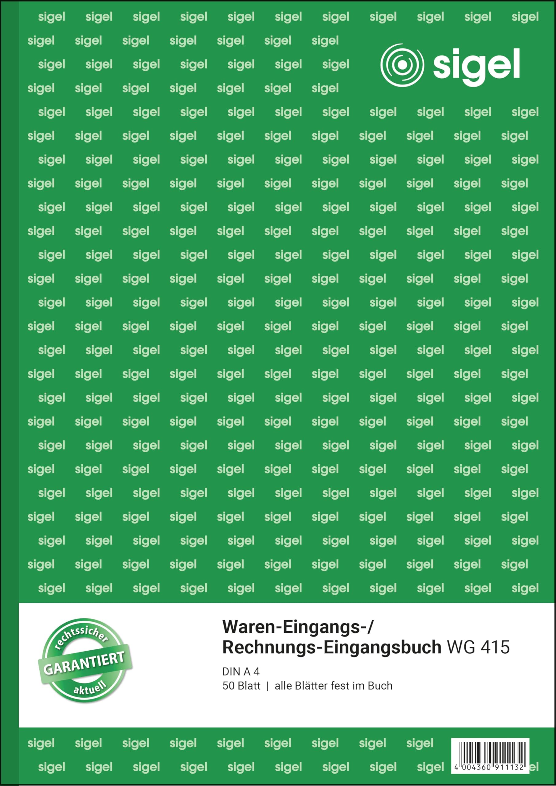 sigel-waren-und-rechnungseingangsbuch-a4-50-blatt image 1