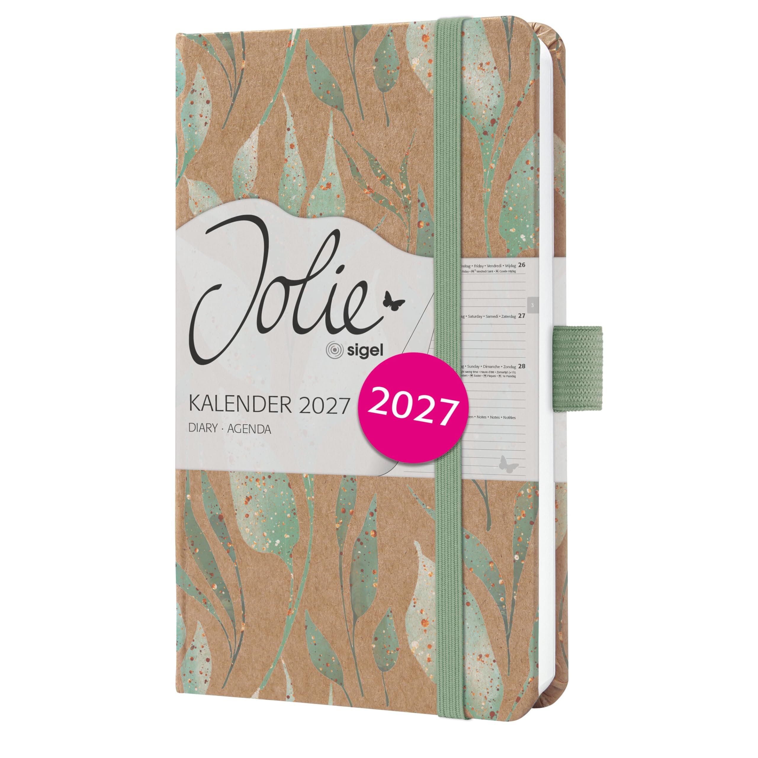 sigel-jolie-wochenkalender-2027-a6-dancing-leaves-hardcover-kraftpapier image 6