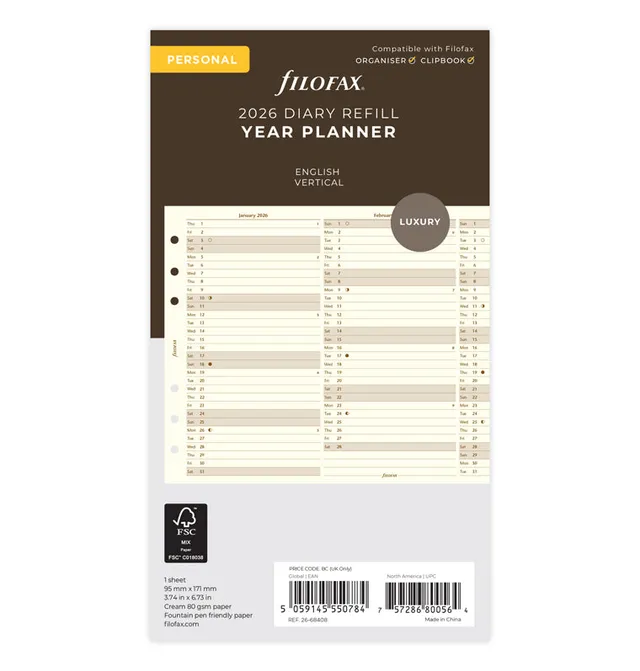 filofax-jahresplaner-2026-personal-englisch-cotton-cream-leporello image 1