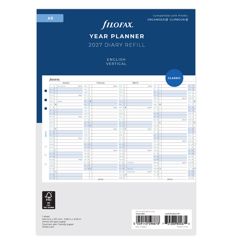 filofax-jahresplaner-2027-a5-englisch-leporello image 1