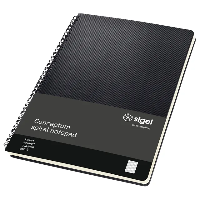 sigel-conceptum-spiralblock-a4-kariert-schwarz-80-blatt-hardcover-co820 image 1