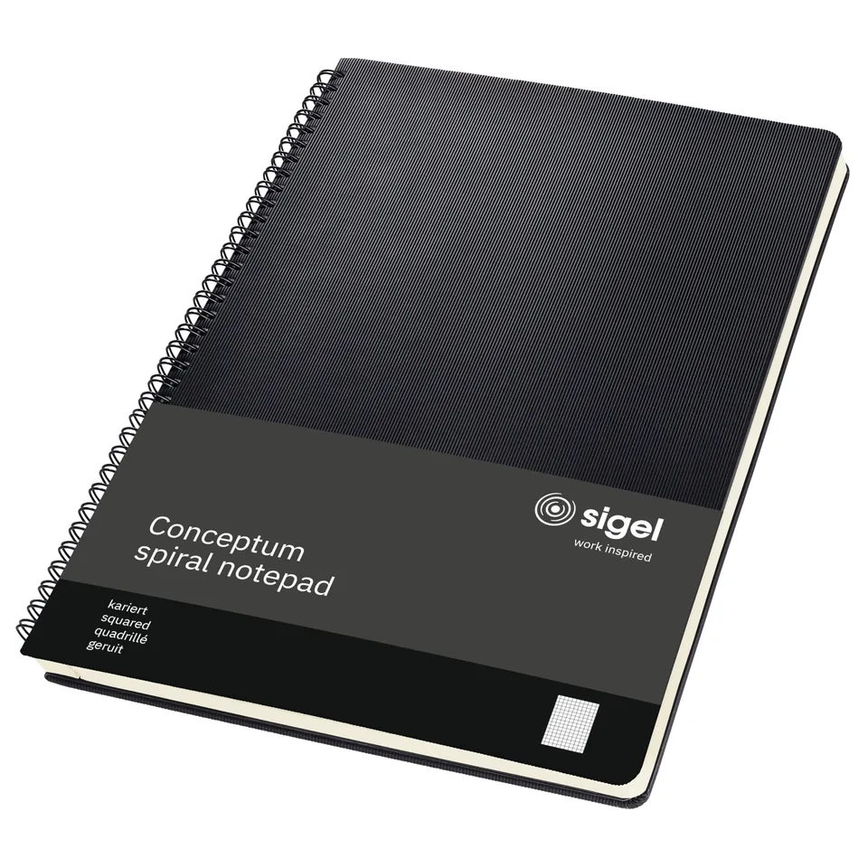 sigel-conceptum-spiralblock-a4-kariert-schwarz-80-blatt-hardcover-co820 image 1