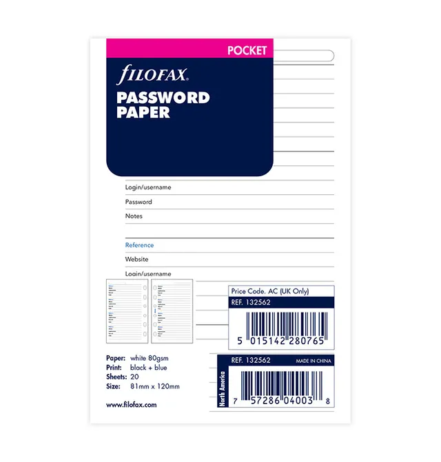 filofax-passw-rter-verzeichnis-pocket-passwort-einlage-f-r-pocket-organiser image 1