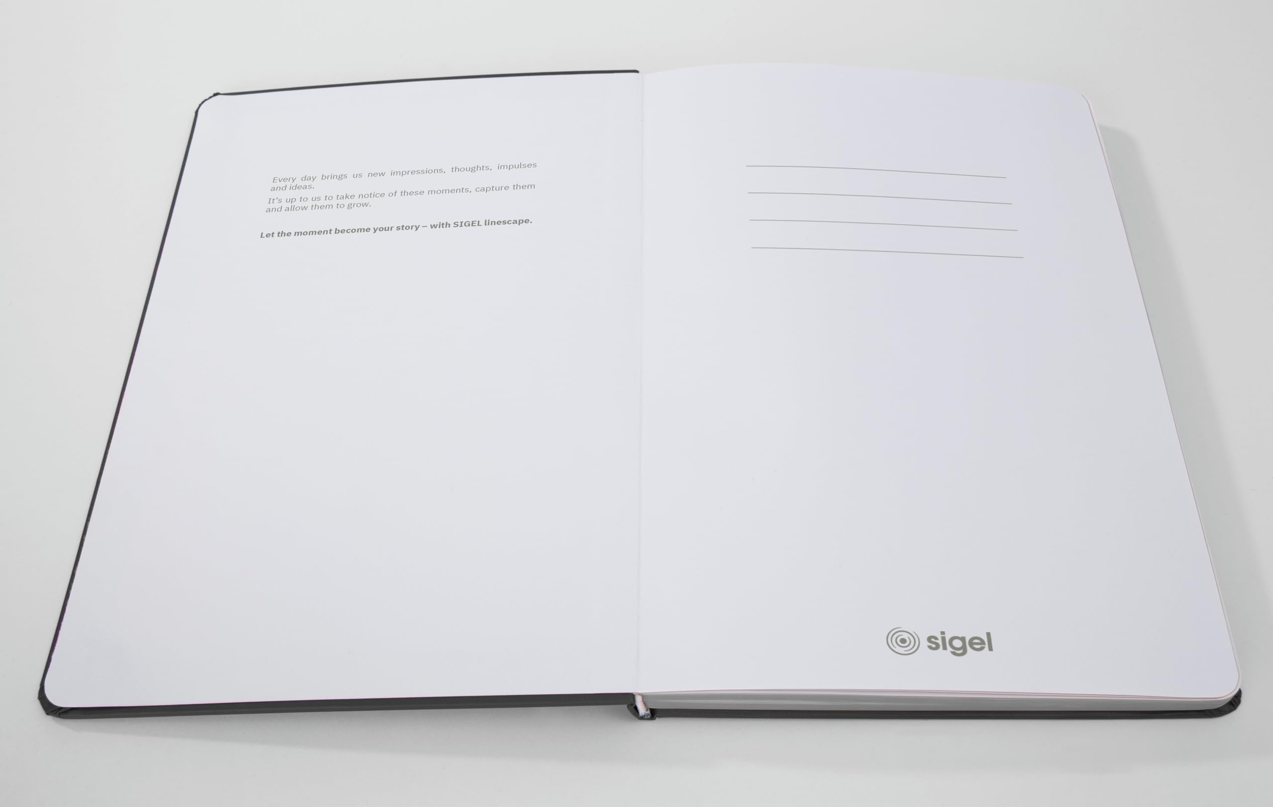 sigel-linescape-notizbuch-a5-liniert-hardcover-dark-grey-light-grey-mit-gummiban image 6