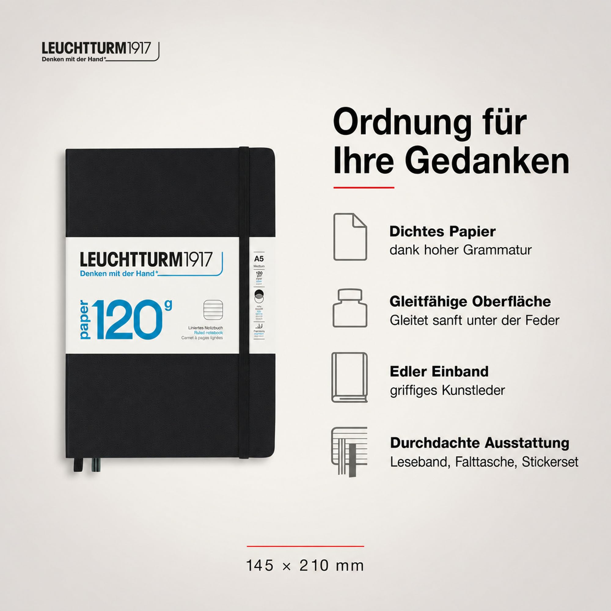 leuchtturm1917-notizbuch-medium-a5-schwarz-liniert-paper-edition-120-g-m image 2