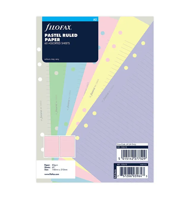 filofax-notizpapier-a5-pastel-liniert image 1