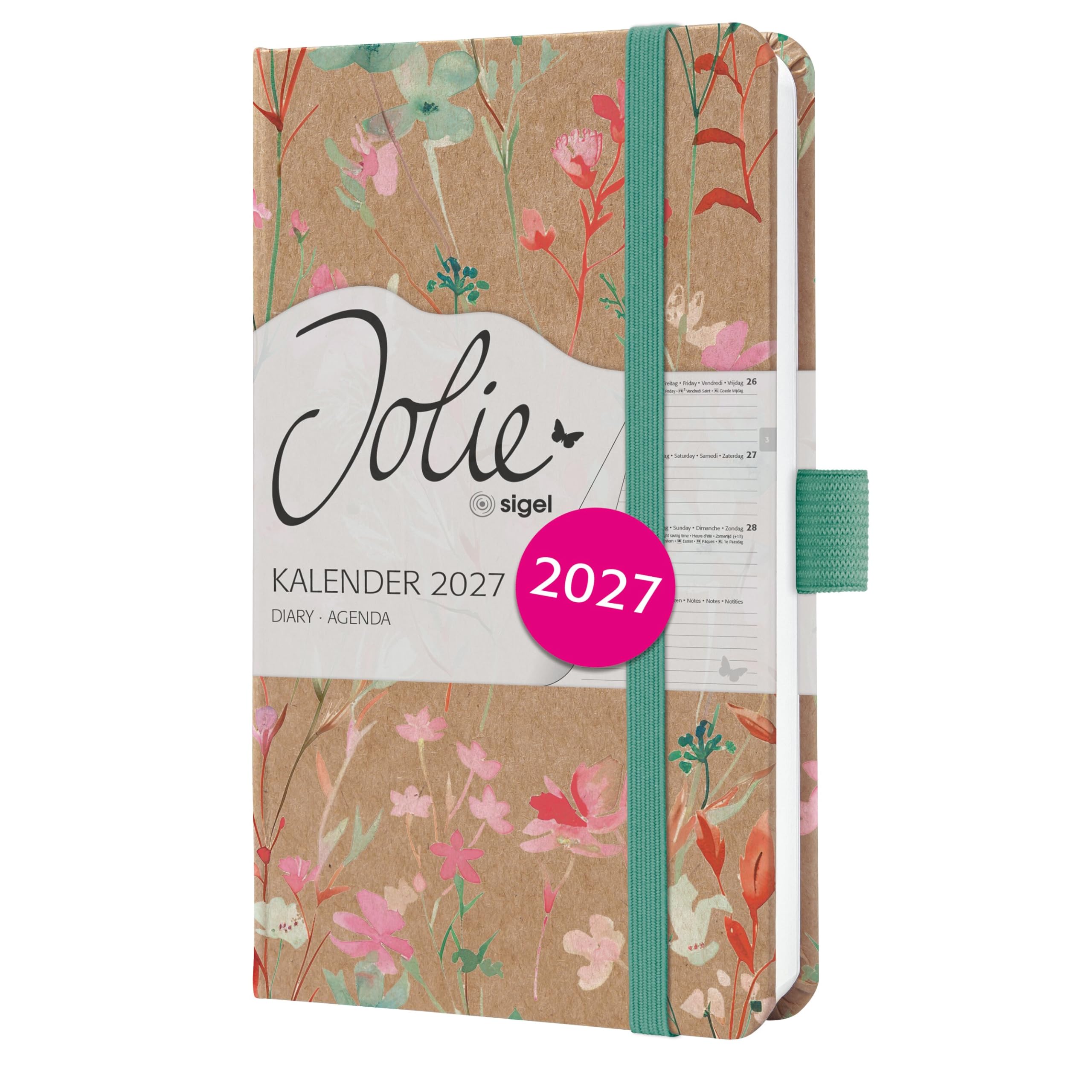 sigel-jolie-wochenkalender-2027-a6-dancing-leaves-hardcover-kraftpapier image 5