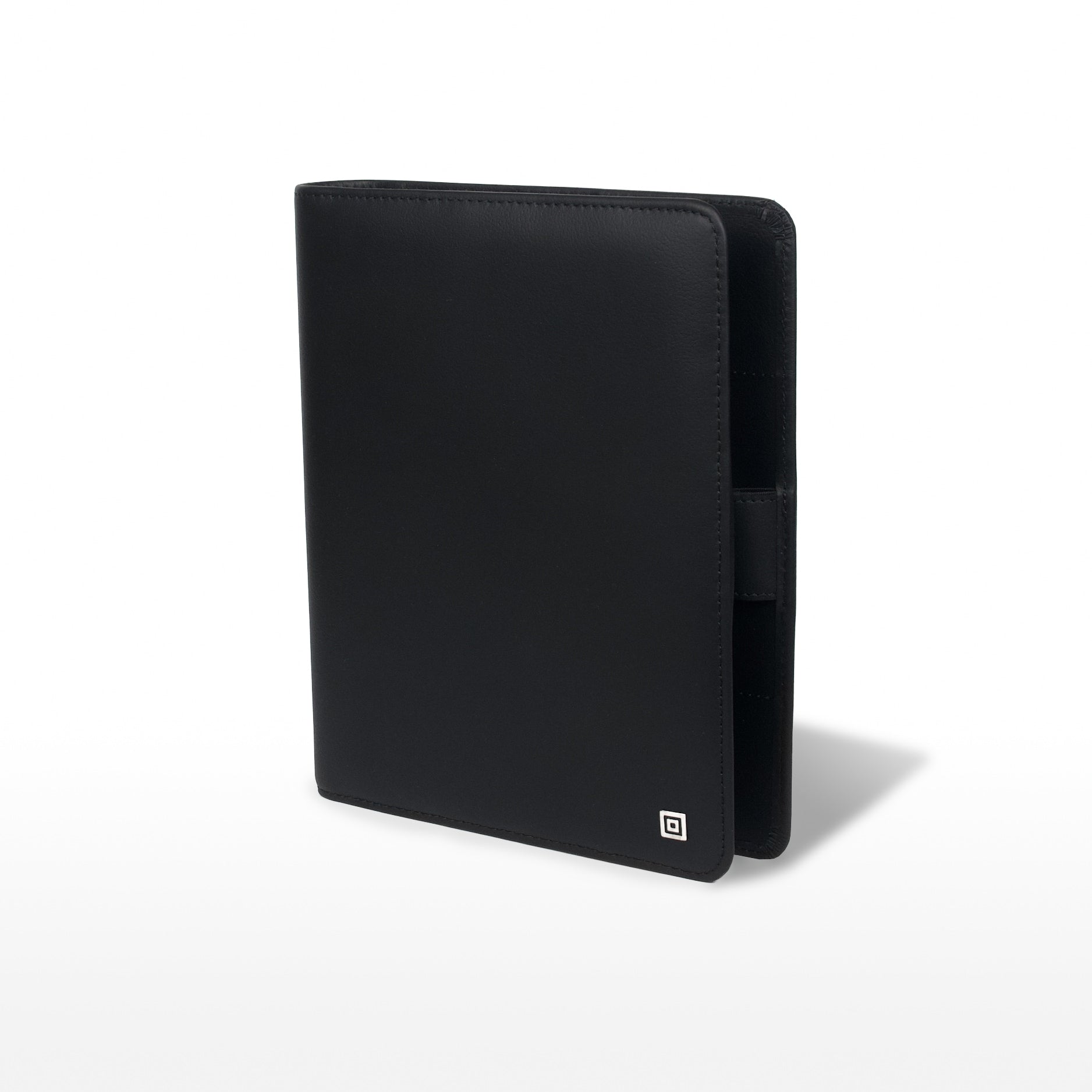 time-system-business-a5-klassik-ringbuch-25-mm-schwarz-offen-italienisches-leder image 1