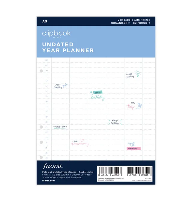 filofax-clipbook-jahresplaner-undatiert-a5-sale image 1