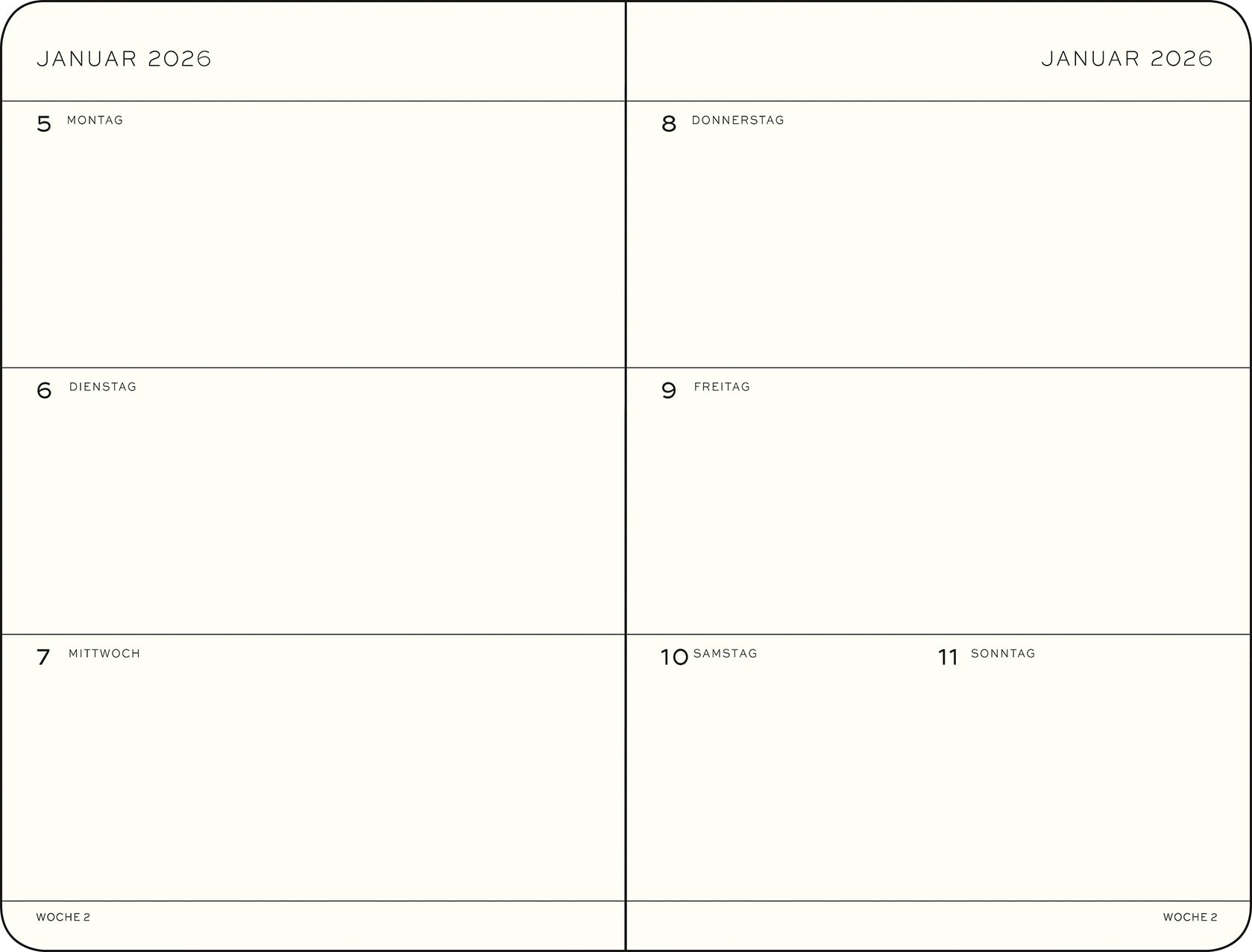 leuchtturm1917-wochenkalender-paperback-b6-2026-forest-green-deutsch image 2