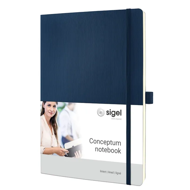 sigel-notizbuch-conceptum-a4-liniert-blau-softcover image 1