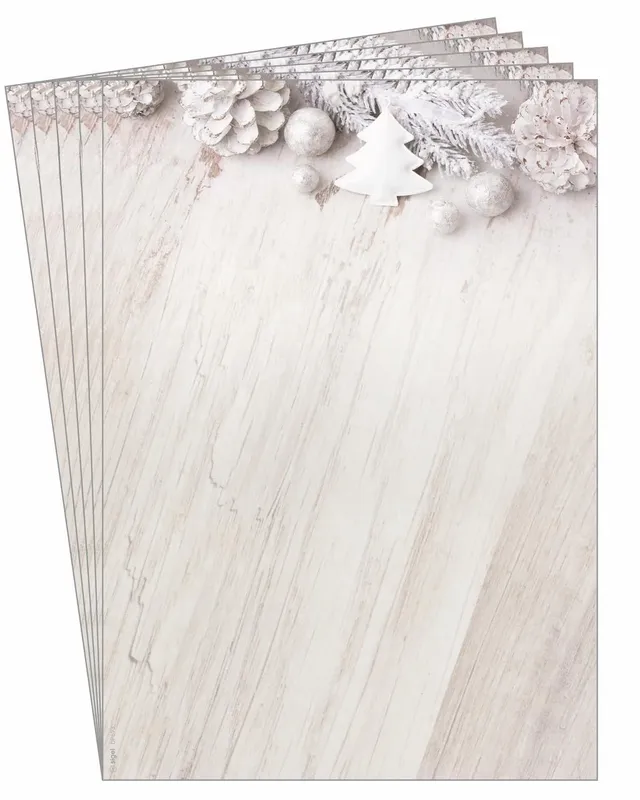 sigel-jolie-weihnachtsbriefpapier-rustic-white-a4-25-blatt image 1