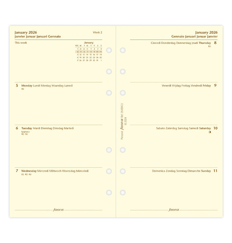 filofax-kalendereinlage-2026-personal-1-woche-2-seiten-multilingual-cotton-cream image 4