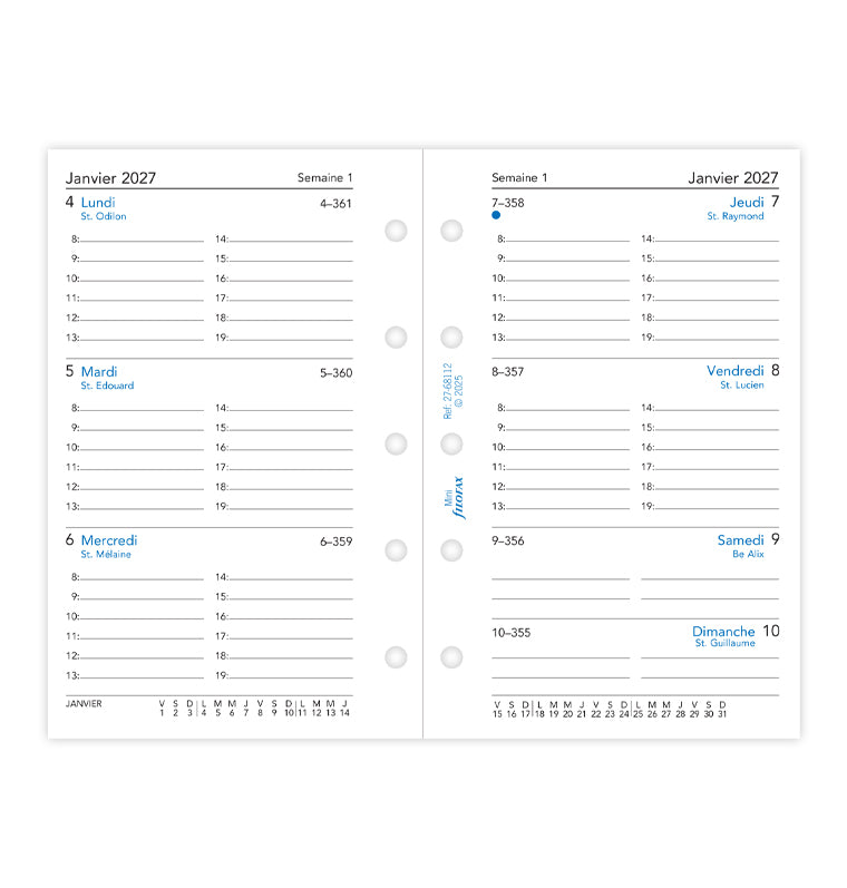 filofax-2027-wochenkalender-1-woche-2-seiten-franz-sisch-mini-organiser-einlage image 4
