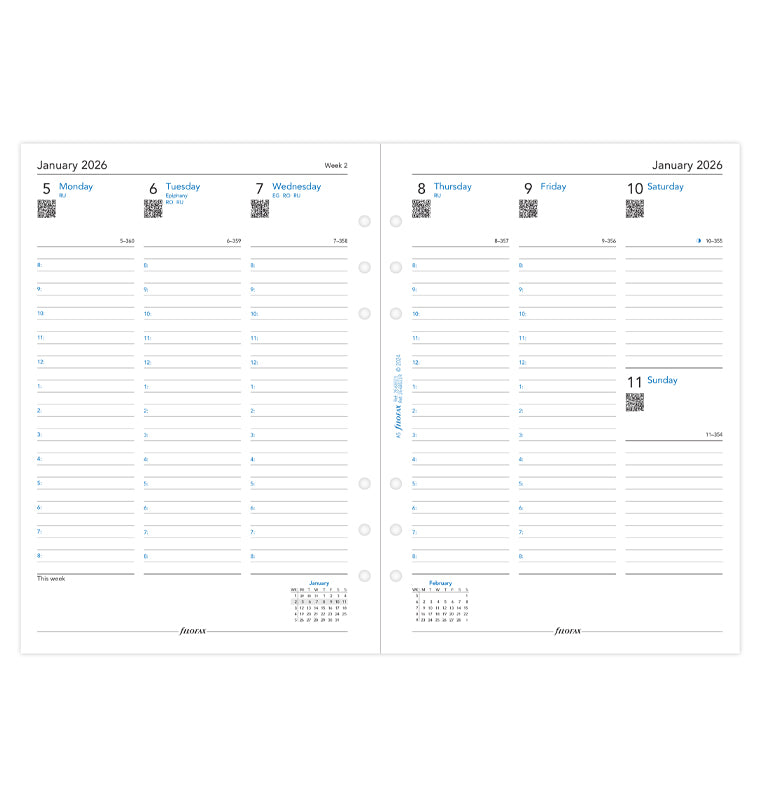 filofax-2026-wochenkalender-1-woche-2-seiten-englisch-a5-organiser-einlage image 4
