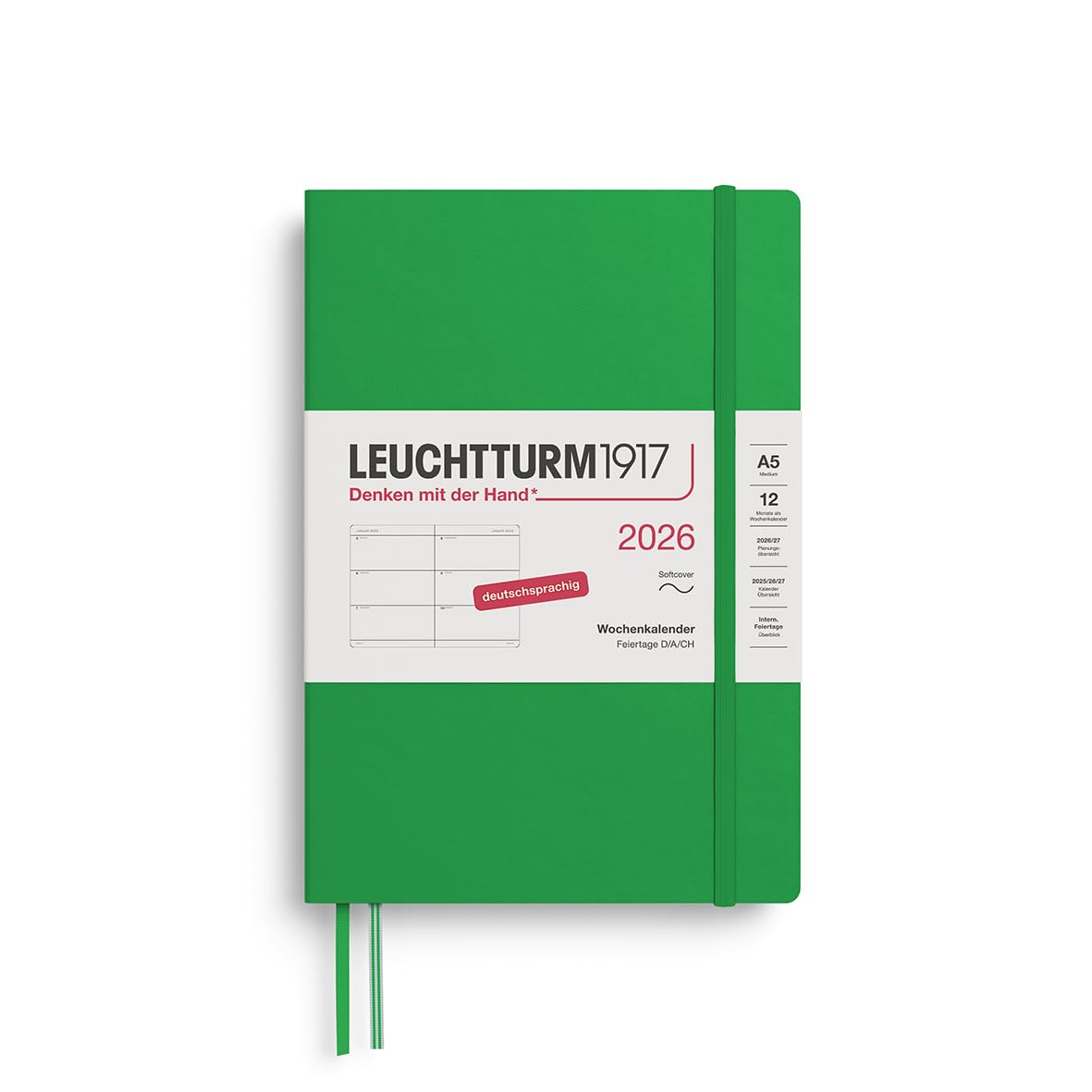 leuchtturm1917-wochenkalender-medium-a5-2026-spring-leaf-deutsch-softcover image 1
