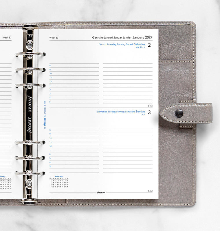 filofax-kalendereinlage-1-tag-1-seite-a5-2027-multilingual image 2