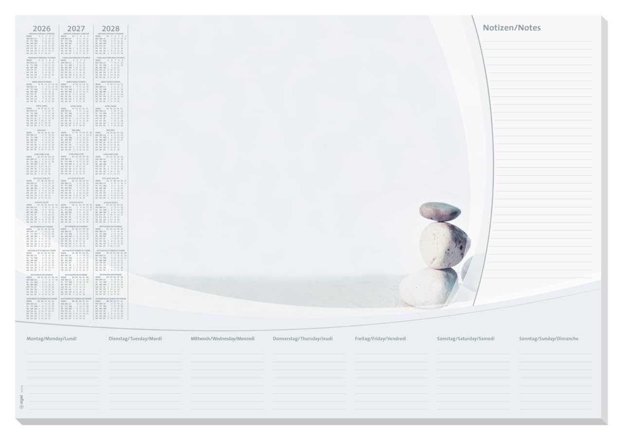 sigel-harmony-papier-schreibtischunterlage-a2-kalender-2026-2028-wochenplan image 1