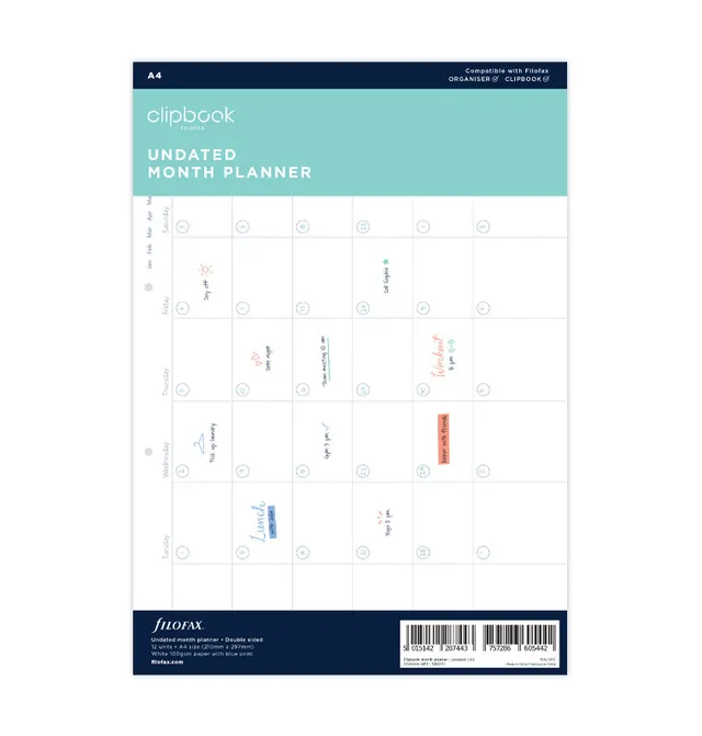 filofax-clipbook-monatsplaner-undatiert-a4-12-monats-bersichten-faltbar image 1