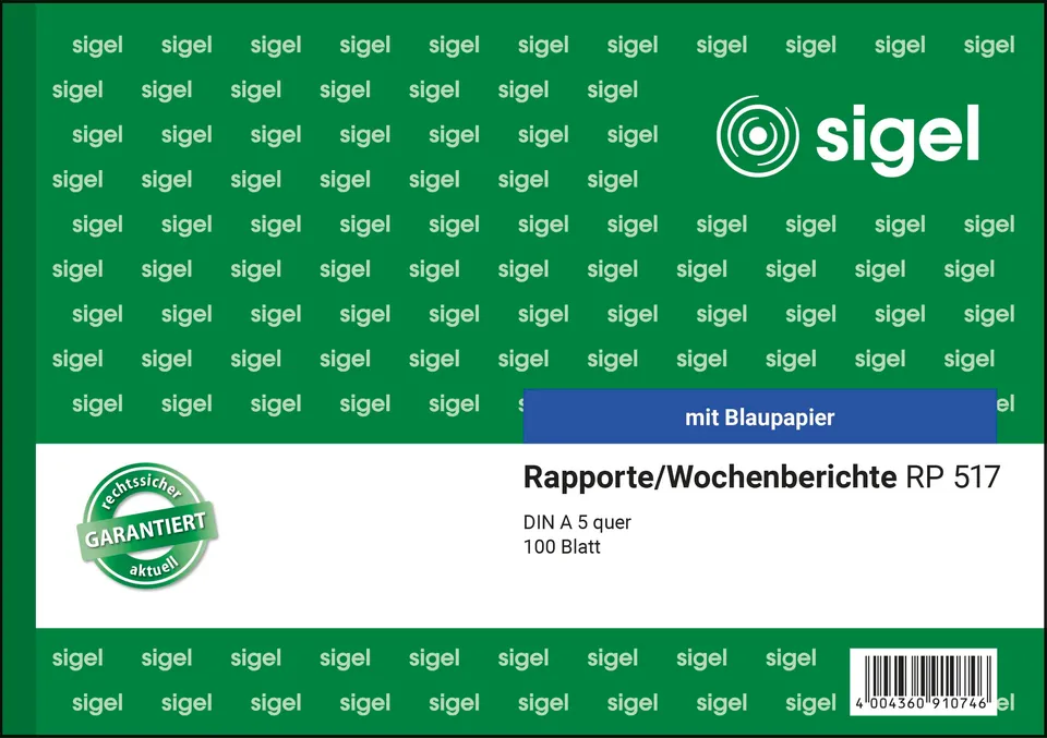 sigel-rp517-rapport-wochenbericht-a5-quer-100-blatt image 1