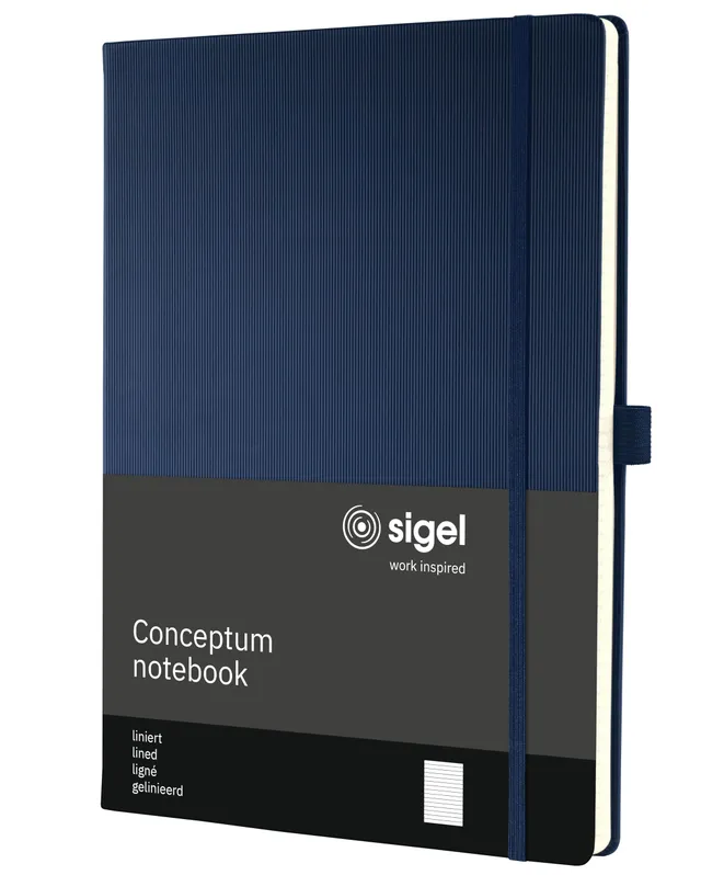 sigel-conceptum-premium-notizbuch-a4-liniert-blau-hardcover image 1