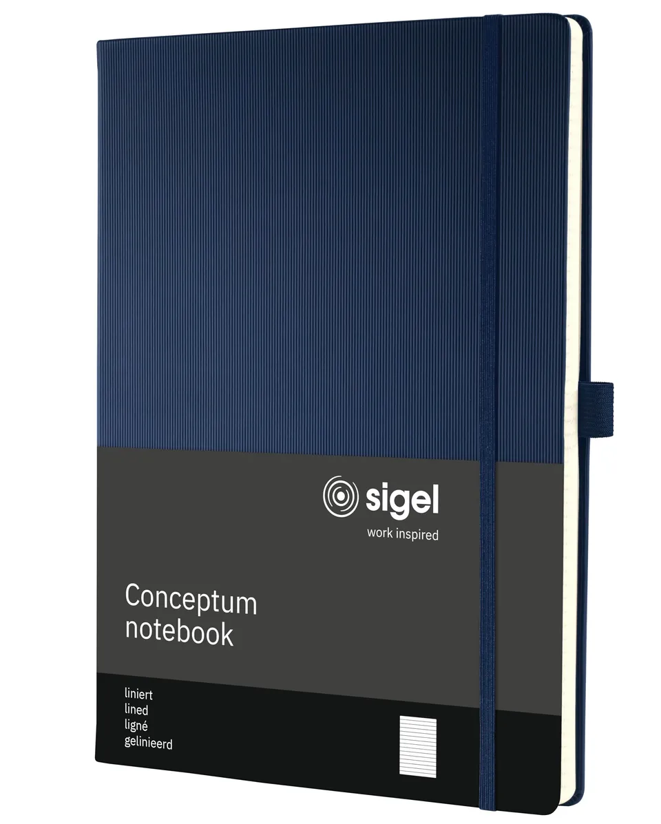 sigel-conceptum-premium-notizbuch-a4-liniert-blau-hardcover image 1