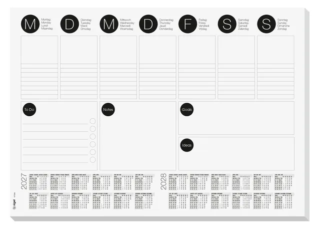 sigel-wochenplaner-papier-schreibtischunterlage-a3-mit-to-do-liste-2027-2028-30- image 1