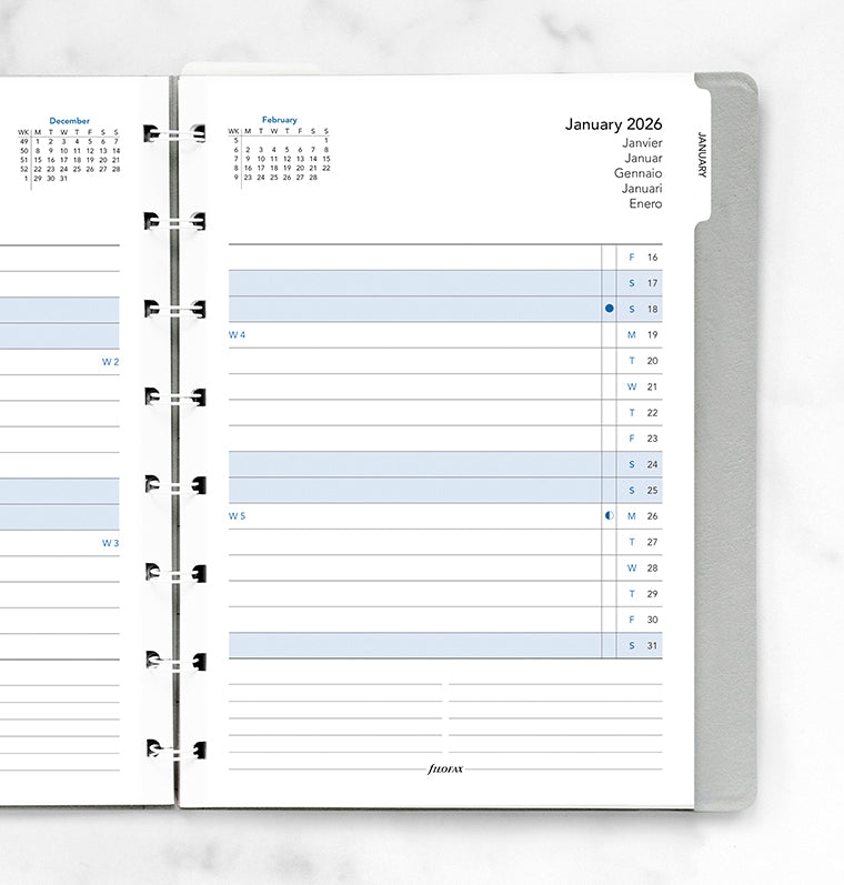 filofax-notebook-monatsplaner-a5-2026-multilinguale-einlage-mit-monatstabs image 3