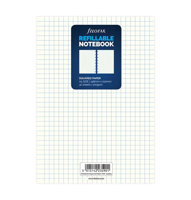 filofax-notebook-a5-refill-karierte-einlagen-f-r-nachf-llbare-notizb-cher image 1