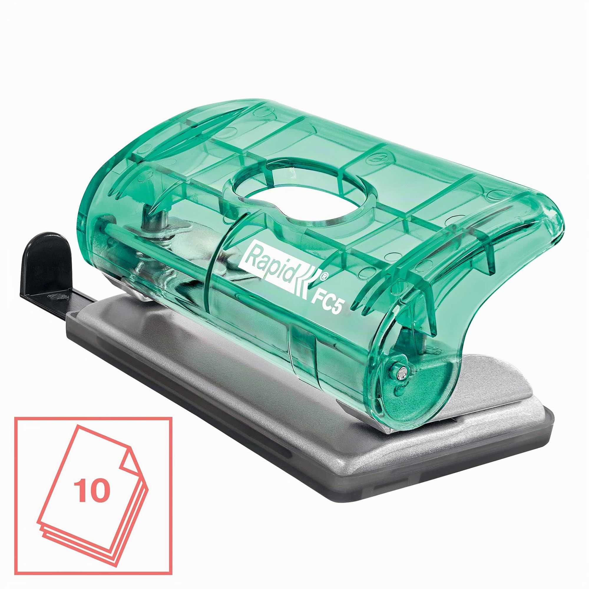 esselte-rapid-mini-locher-colour-breeze-gr-n-2-fach-locher-f-r-10-blatt-5001331 image 2