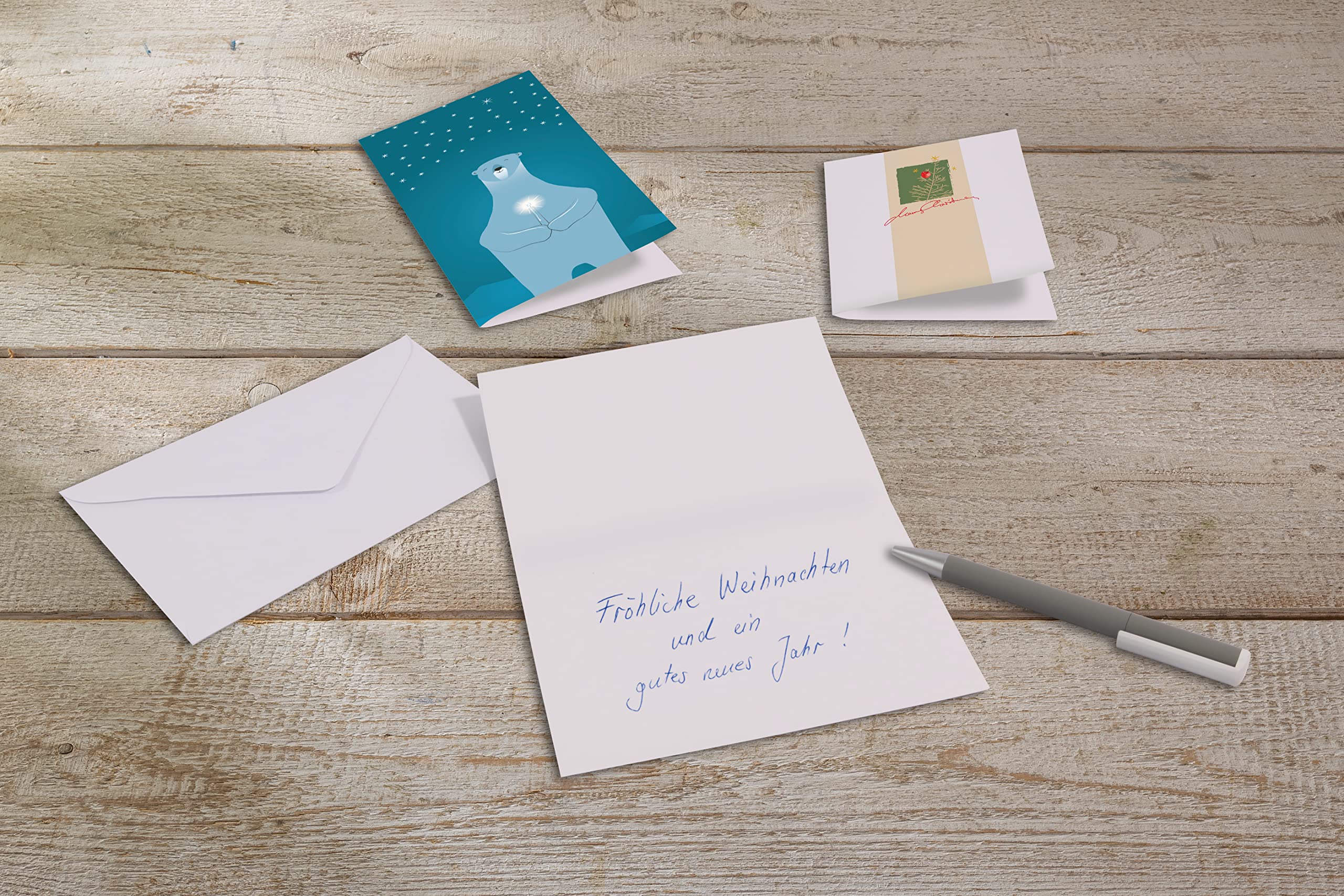 sigel-weihnachtskarten-eisb-r-mit-kerze-a6-10-karten-mit-umschl-gen image 4
