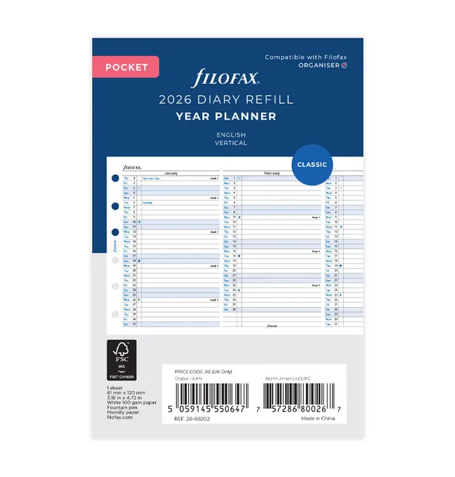 filofax-jahresplaner-englisch-pocket-2026-leporello-einlage image 1