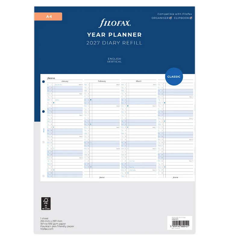 filofax-jahresplaner-englisch-a4-2027-leporello-zum-ausklappen image 1