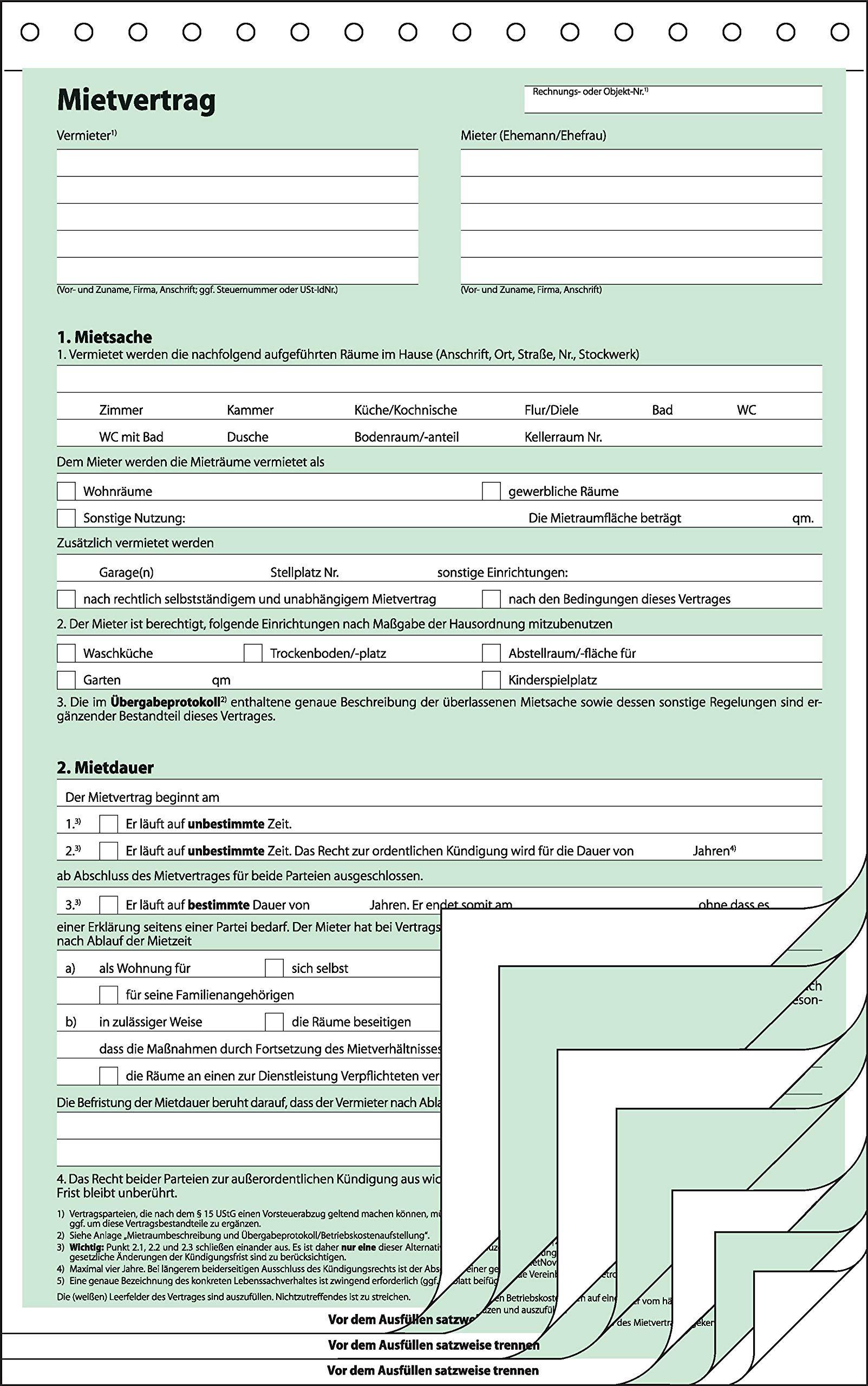 sigel-mietvertrag-mit-hausordnung-din-a4-25-st-ck-4x2-blatt-selbstdurchschreiben image 1