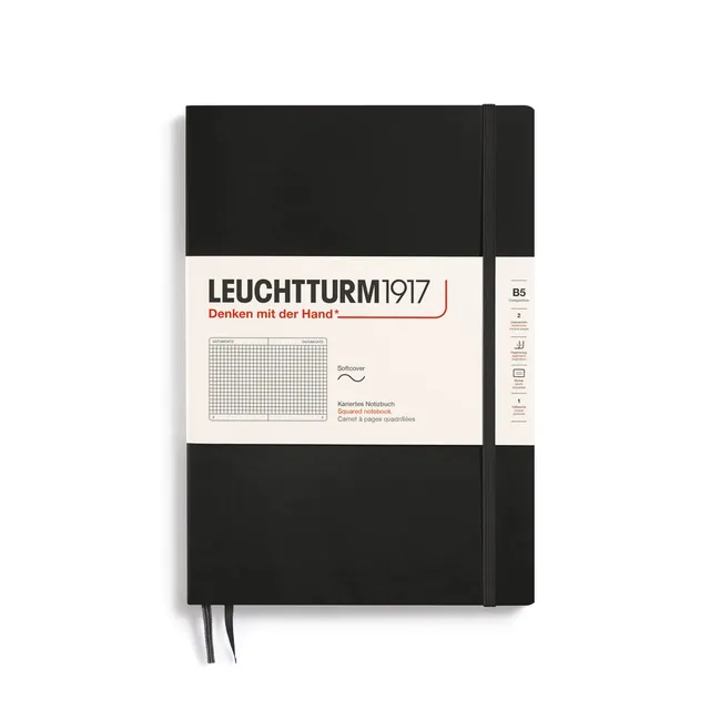 leuchtturm1917-composition-b5-softcover-notizbuch-schwarz-kariert image 1