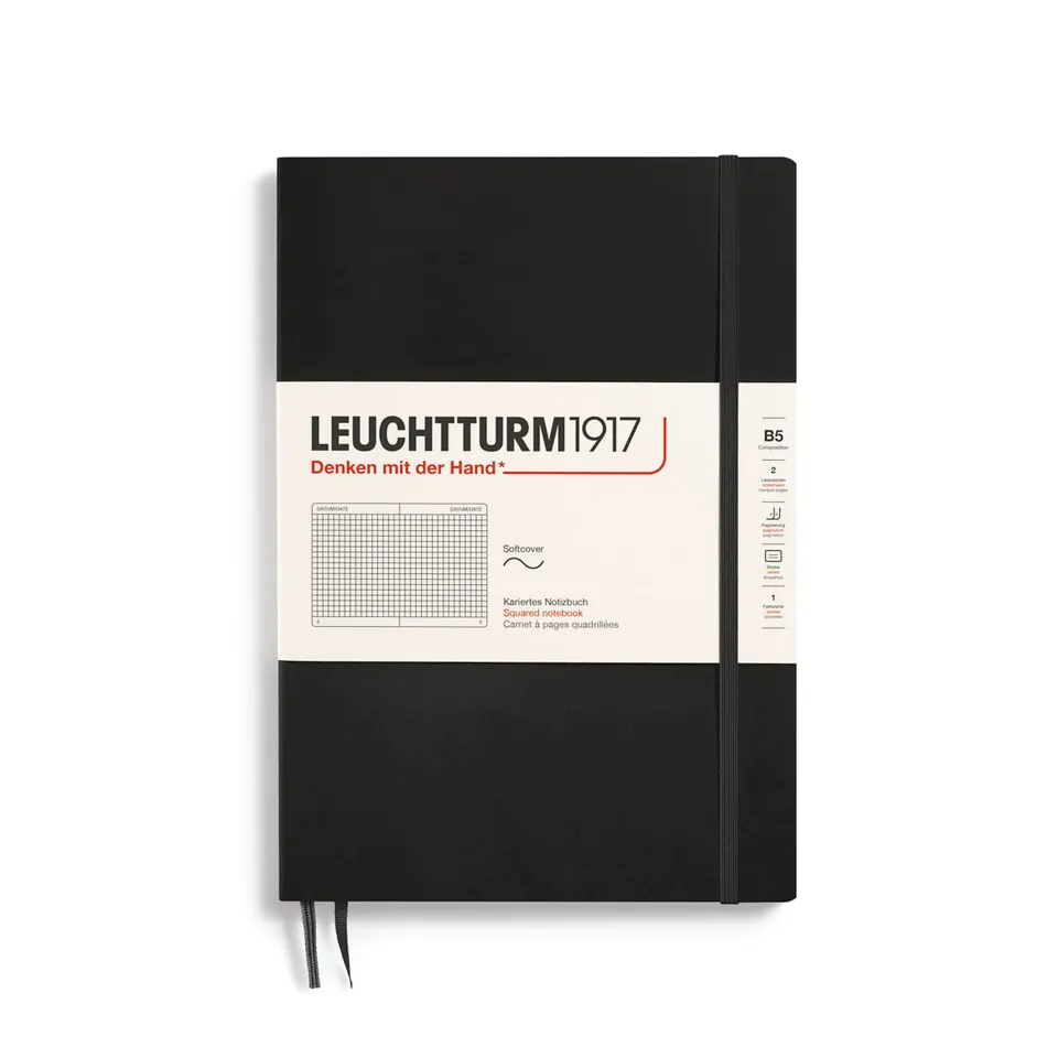 leuchtturm1917-composition-b5-softcover-notizbuch-schwarz-kariert image 1